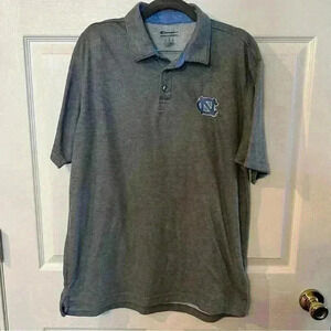 Champion Men’s UNC Tar Heels Polo Size Large Color Gray and UNC Blue